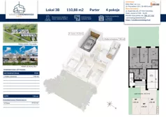 4 pokoje, mieszkanie 110,88 m², piętro 1, oferta nr 3B, Osiedle Żeromskiego IV, Tobolice, ul. Stefana Żeromskiego