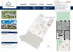 4 pokoje, mieszkanie 110,88 m², piętro 1, oferta nr 6B, Osiedle Żeromskiego IV, Tobolice, ul. Stefana Żeromskiego
