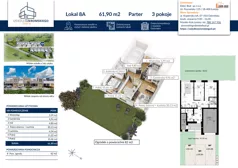 3 pokoje, mieszkanie 61,90 m², parter, oferta nr 8A, Osiedle Żeromskiego IV, Tobolice, ul. Stefana Żeromskiego
