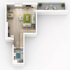 2 pokoje, apartament 44,56 m², piętro 3, oferta nr H2.20, Apartamenty Słoneczne, Sosnowiec, Sielec, ul. Klimontowska 47M