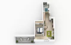 2 pokoje, apartament 44,56 m², piętro 3, oferta nr H2.20, Apartamenty Słoneczne, Sosnowiec, Sielec, ul. Klimontowska 47M