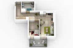 2 pokoje, apartament 44,94 m², piętro 3, oferta nr H2.21, Apartamenty Słoneczne, Sosnowiec, Sielec, ul. Klimontowska 47M
