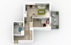 2 pokoje, apartament 44,94 m², piętro 3, oferta nr H2.21, Apartamenty Słoneczne, Sosnowiec, Sielec, ul. Klimontowska 47M