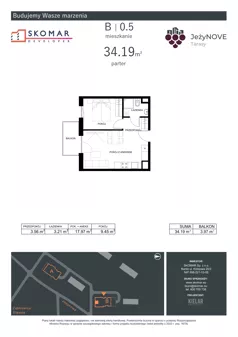 2 pokoje, mieszkanie 34,19 m², parter, oferta nr B0_5, JeżyNOVE Tarasy, Ząbkowice Śląskie, ul. Jeżynowa