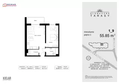 2 pokoje, mieszkanie 56,68 m², piętro 1, oferta nr 1_9, Osiedle Wiosenne, Kłodzko, ul. Zimowa