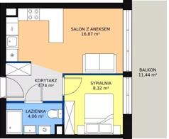 2 pokoje, apartament inwestycyjny 33,99 m², piętro 1, oferta nr A20, Ventis Apartments, Jastrzębia Góra, ul. Wczasowa