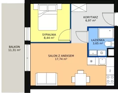 2 pokoje, apartament inwestycyjny 36,80 m², piętro 1, oferta nr A28, Ventis Apartments, Jastrzębia Góra, ul. Wczasowa