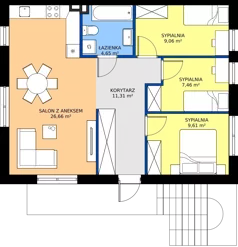 4 pokoje, mieszkanie 68,75 m², piętro 1, oferta nr 1B, Wiązowna Forest, Wiązowna, ul. Polna