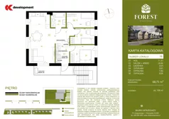 4 pokoje, mieszkanie 68,75 m², piętro 1, oferta nr 1B, Wiązowna Forest, Wiązowna, ul. Polna