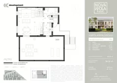 5 pokoi, mieszkanie 99,24 m², piętro 1, oferta nr 6A2, Osiedle Nova Wola Park II, Nowa Wola, ul. Przepiórki