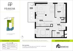 3 pokoje, mieszkanie 69,52 m², piętro 2, oferta nr B1/4, Apartamenty Północna, Lublin, Śródmieście, Śródmieście, ul. Północna 22/24