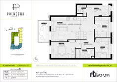 4 pokoje, mieszkanie 78,29 m², piętro 2, oferta nr B1/9, Apartamenty Północna, Lublin, Śródmieście, Śródmieście, ul. Północna 22/24