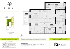 4 pokoje, mieszkanie 78,30 m², piętro 3, oferta nr B1/17, Apartamenty Północna, Lublin, Śródmieście, Śródmieście, ul. Północna 22/24