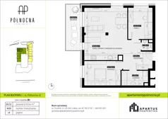 3 pokoje, mieszkanie 69,52 m², piętro 4, oferta nr B1/20, Apartamenty Północna, Lublin, Śródmieście, Śródmieście, ul. Północna 22/24