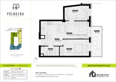 3 pokoje, mieszkanie 57,01 m², piętro 1, oferta nr B2/2, Apartamenty Północna, Lublin, Śródmieście, Śródmieście, ul. Północna 22/24