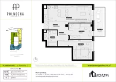 3 pokoje, mieszkanie 61,45 m², piętro 1, oferta nr B2/8, Apartamenty Północna, Lublin, Śródmieście, Śródmieście, ul. Północna 22/24