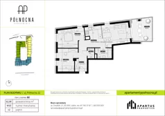 3 pokoje, mieszkanie 62,08 m², piętro 2, oferta nr B2/10, Apartamenty Północna, Lublin, Śródmieście, Śródmieście, ul. Północna 22/24