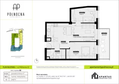 3 pokoje, mieszkanie 57,01 m², piętro 2, oferta nr B2/11, Apartamenty Północna, Lublin, Śródmieście, Śródmieście, ul. Północna 22/24