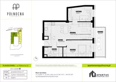 3 pokoje, mieszkanie 57,04 m², piętro 3, oferta nr B2/21, Apartamenty Północna, Lublin, Śródmieście, Śródmieście, ul. Północna 22/24