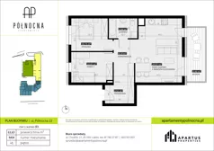 3 pokoje, mieszkanie 63,63 m², piętro 1, oferta nr B3/4, Apartamenty Północna, Lublin, Śródmieście, Śródmieście, ul. Północna 22/24