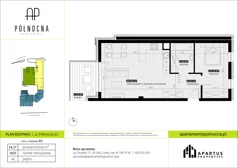 2 pokoje, mieszkanie 54,37 m², piętro 1, oferta nr B3/20, Apartamenty Północna, Lublin, Śródmieście, Śródmieście, ul. Północna 22/24