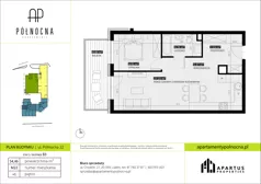 2 pokoje, mieszkanie 54,46 m², piętro 1, oferta nr B3/22, Apartamenty Północna, Lublin, Śródmieście, Śródmieście, ul. Północna 22/24