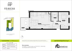 2 pokoje, mieszkanie 54,37 m², piętro 2, oferta nr B3/27, Apartamenty Północna, Lublin, Śródmieście, Śródmieście, ul. Północna 22/24