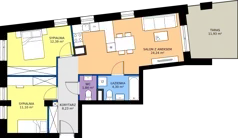 3 pokoje, mieszkanie 62,10 m², piętro 3, oferta nr B2/20, Apartamenty Północna, Lublin, Śródmieście, Śródmieście, ul. Północna 22/24