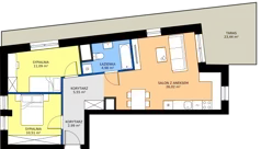 3 pokoje, mieszkanie 61,14 m², piętro 6, oferta nr B2/48, Apartamenty Północna, Lublin, Śródmieście, Śródmieście, ul. Północna 22/24