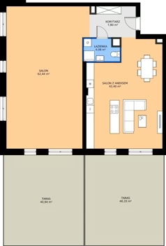 2 pokoje, mieszkanie 116,72 m², piętro 2, oferta nr B3/29, Apartamenty Północna, Lublin, Śródmieście, Śródmieście, ul. Północna 22/24