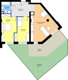 3 pokoje, mieszkanie 74,67 m², parter, oferta nr B3/3, Apartamenty Północna, Lublin, Śródmieście, Śródmieście, ul. Północna 22/24