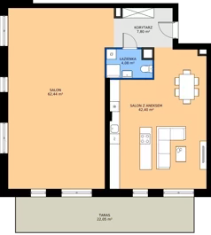2 pokoje, mieszkanie 116,72 m², piętro 3, oferta nr B3/34, Apartamenty Północna, Lublin, Śródmieście, Śródmieście, ul. Północna 22/24