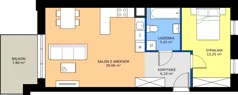 2 pokoje, mieszkanie 54,44 m², piętro 3, oferta nr B3/32, Apartamenty Północna, Lublin, Śródmieście, Śródmieście, ul. Północna 22/24