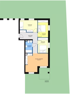 4 pokoje, apartament 76,17 m², parter, oferta nr A1, Villa Verona Mielno, Mielno, ul. Pogodna 4A