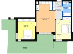 3 pokoje, apartament 66,33 m², parter, oferta nr A5, Villa Verona Mielno, Mielno, ul. Pogodna 4A