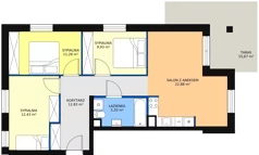 4 pokoje, apartament 76,43 m², piętro 1, oferta nr A11, Villa Verona Mielno, Mielno, ul. Pogodna 4A