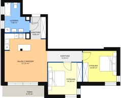 3 pokoje, apartament 73,39 m², piętro 2, oferta nr A26, Villa Verona Mielno, Mielno, ul. Pogodna 4A