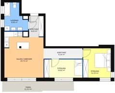 3 pokoje, apartament 68,23 m², piętro 3, oferta nr A36, Villa Verona Mielno, Mielno, ul. Pogodna 4A
