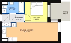 2 pokoje, apartament 39,58 m², piętro 3, oferta nr A32, Villa Verona Mielno, Mielno, ul. Pogodna 4A