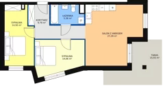 3 pokoje, apartament 72,59 m², piętro 1, oferta nr B17, Villa Verona Mielno, Mielno, ul. Pogodna 4A