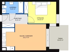 2 pokoje, apartament 50,53 m², piętro 1, oferta nr B16, Villa Verona Mielno, Mielno, ul. Pogodna 4A