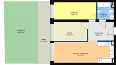 3 pokoje, mieszkanie 59,38 m², parter, oferta nr 5, Bednarska 4, Łódź, Górna, ul. Bednarska 4