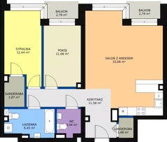 3 pokoje, mieszkanie 81,98 m², piętro 1, oferta nr 7, Bednarska 4, Łódź, Górna, ul. Bednarska 4