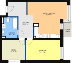3 pokoje, mieszkanie 71,25 m², piętro 2, oferta nr 18, Bednarska 4, Łódź, Górna, ul. Bednarska 4