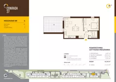 2 pokoje, mieszkanie 43,47 m², piętro 1, oferta nr 4, Conrada 27, Kraków, Prądnik Biały, Azory, ul. Conrada 27
