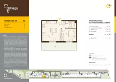 2 pokoje, mieszkanie 43,55 m², parter, oferta nr 81, Conrada 27, Kraków, Prądnik Biały, Azory, ul. Conrada 27