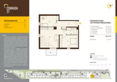 3 pokoje, mieszkanie 68,68 m², piętro 2, oferta nr 7, Conrada 27, Kraków, Prądnik Biały, Azory, ul. Conrada 27
