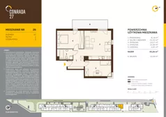 3 pokoje, mieszkanie 65,83 m², piętro 2, oferta nr 26, Conrada 27, Kraków, Prądnik Biały, Azory, ul. Conrada 27
