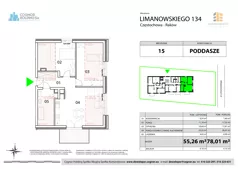 3 pokoje, mieszkanie 55,26 m², piętro 3, oferta nr  15, Limanowskiego Mieszkania, Częstochowa, Raków, ul. Bolesława Limanowskiego 134