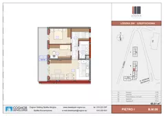 3 pokoje, mieszkanie 63,31 m², piętro 1, oferta nr B.M.06, Łódzka Osiedle, Częstochowa, Częstochówka-Parkitka, ul. Łódzka 198, 200, 202